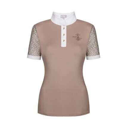 Fair Play Competition Shirt CECILE Short Sleeve ROSEGOLD, Beige/White