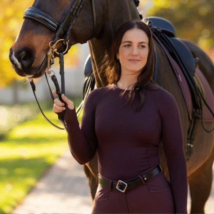 LeMieux Britney Seamless Long Sleeve Training Shirt, Damson