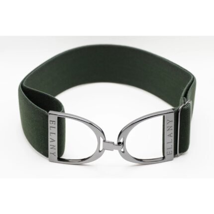 Ellany 2" Gunmetal Stirrup Elastic Belt, Forest