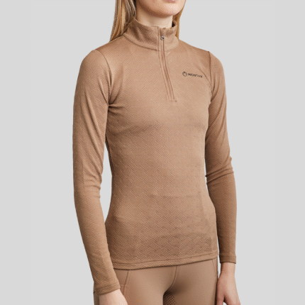 Montar MoCilia Ladies Long Sleeve Training Shirt, Latte